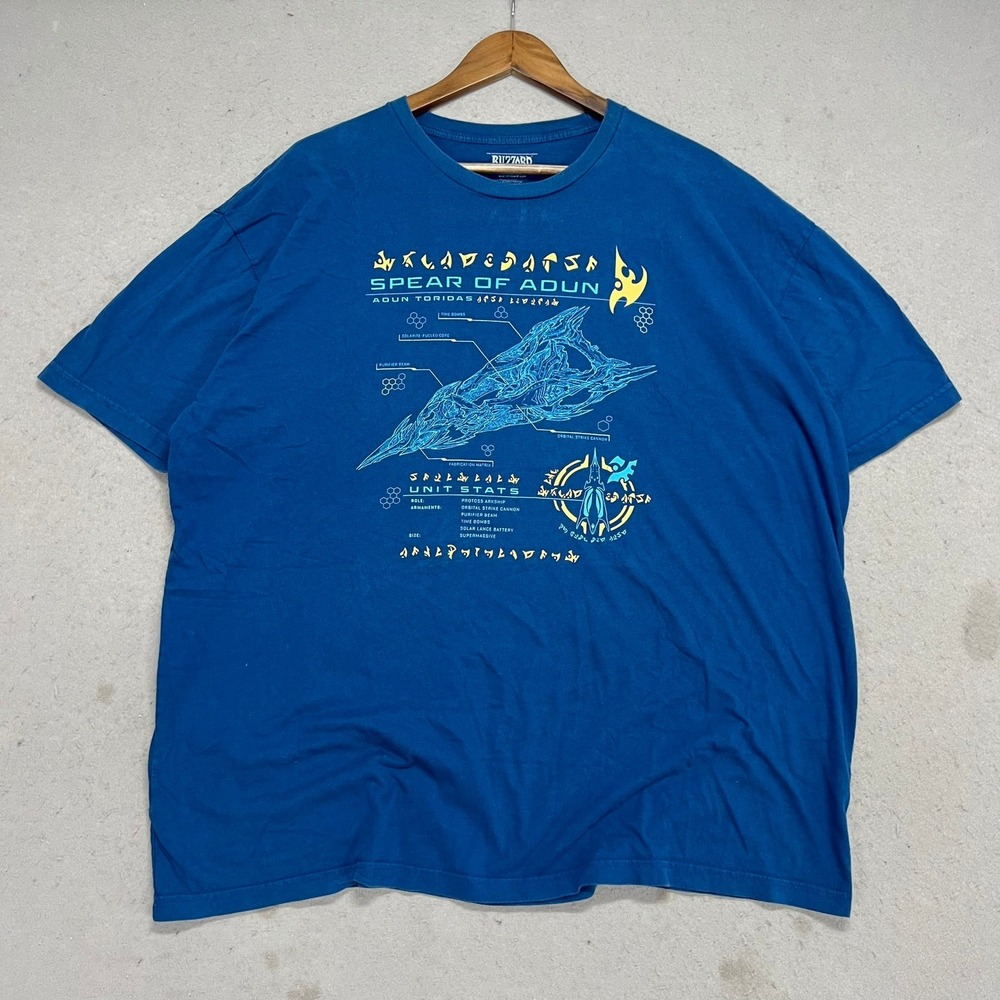 Blizzard StarCraft II Spear of Adun‎ Protoss Arkship Graphic T-Shirt Blue 3XL